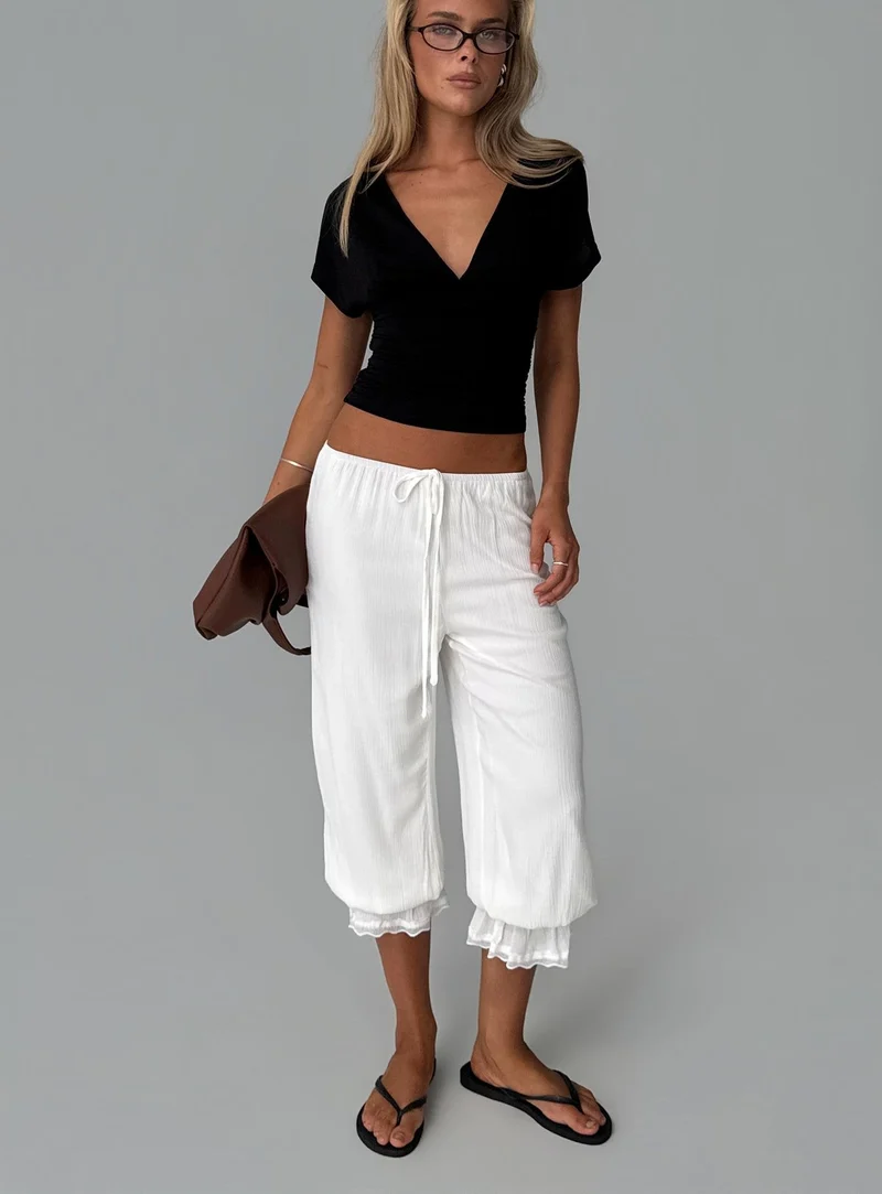 Basma Bloomer Trouser Pants Rayon White
