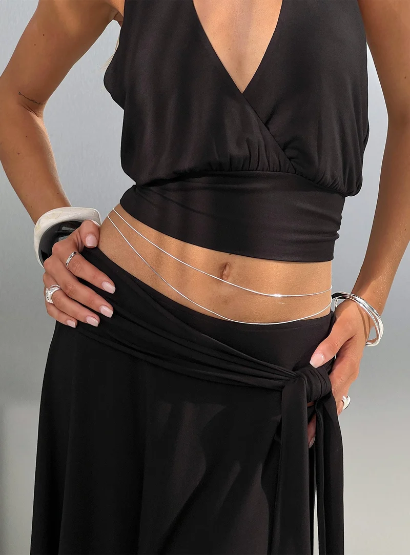 Dressed Up Dainty Chain Belt Silver