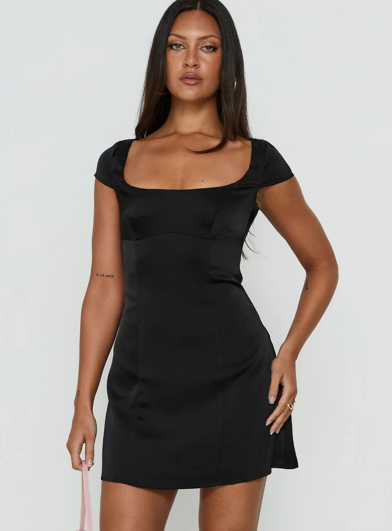 Nobodys Girl Scoop Neck Mini Dress Black