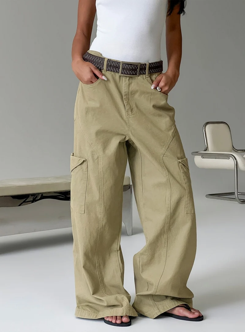 Sylene Pocket Detail Cargo Pants Khaki