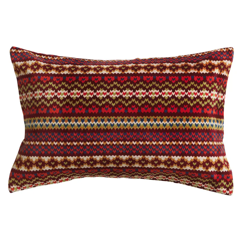 Arlette Velvet Printed Pillowcase - Mahogany