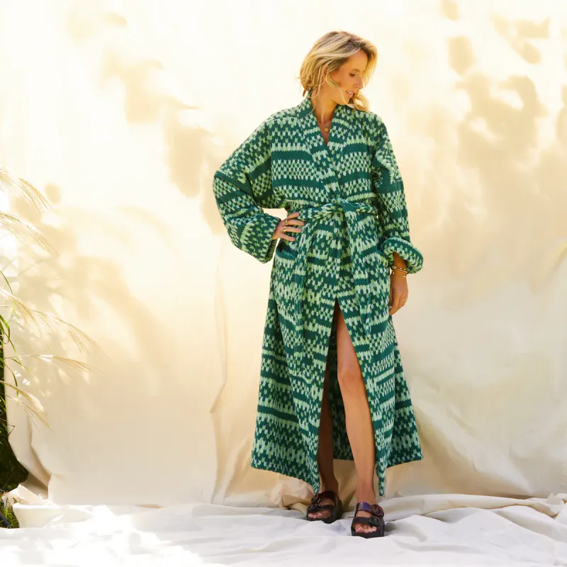 Arlette Towelling Robe - Forest