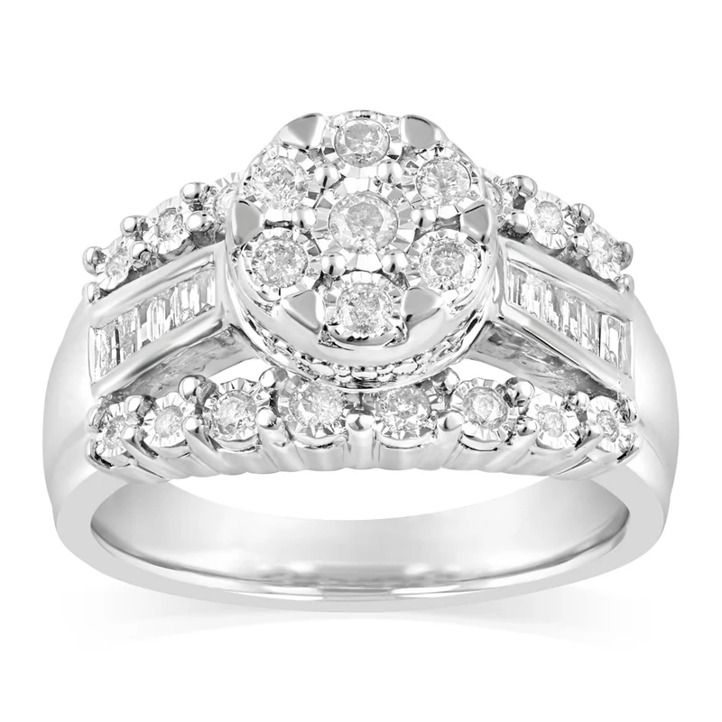 0.45 Carat Diamond Ring in Sterling Silver