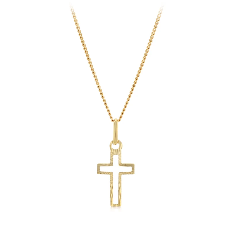 Cross Cutout Pendant in 9ct Yellow Gold