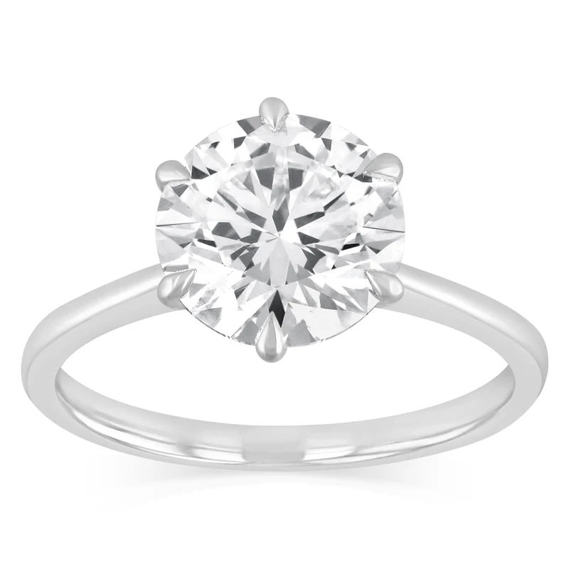 Luminesce Lab Grown 4 Carat Diamond Solitaire Ring in Sterling Silver