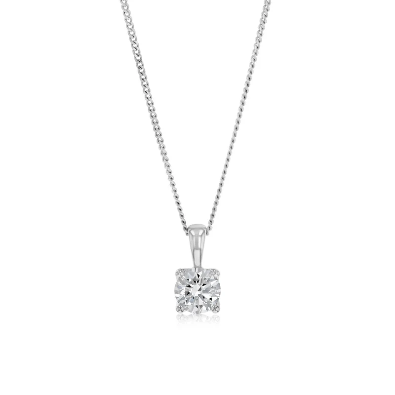 Luminesce Lab Grown 3/4 Carat Diamond Solitaire Pendant in 9ct White Gold
