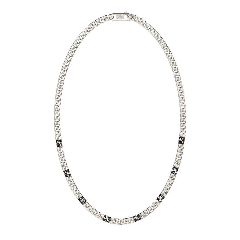 Guess Stainless Steel 4G Curb Chain Pave 21-inch Necklace