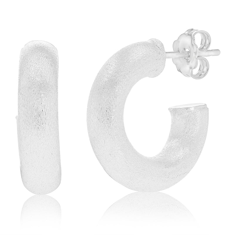 Sterling Silver Tube Hoop Earrings