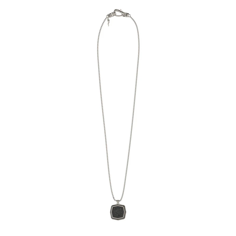 Guess Stainless Steel Octagon Pave 26-inch Necklace