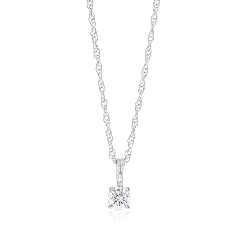 Luminesce Lab Grown 1/10 Carat Solitaire Diamond Pendant on 45cm Chain in Sterling Silver