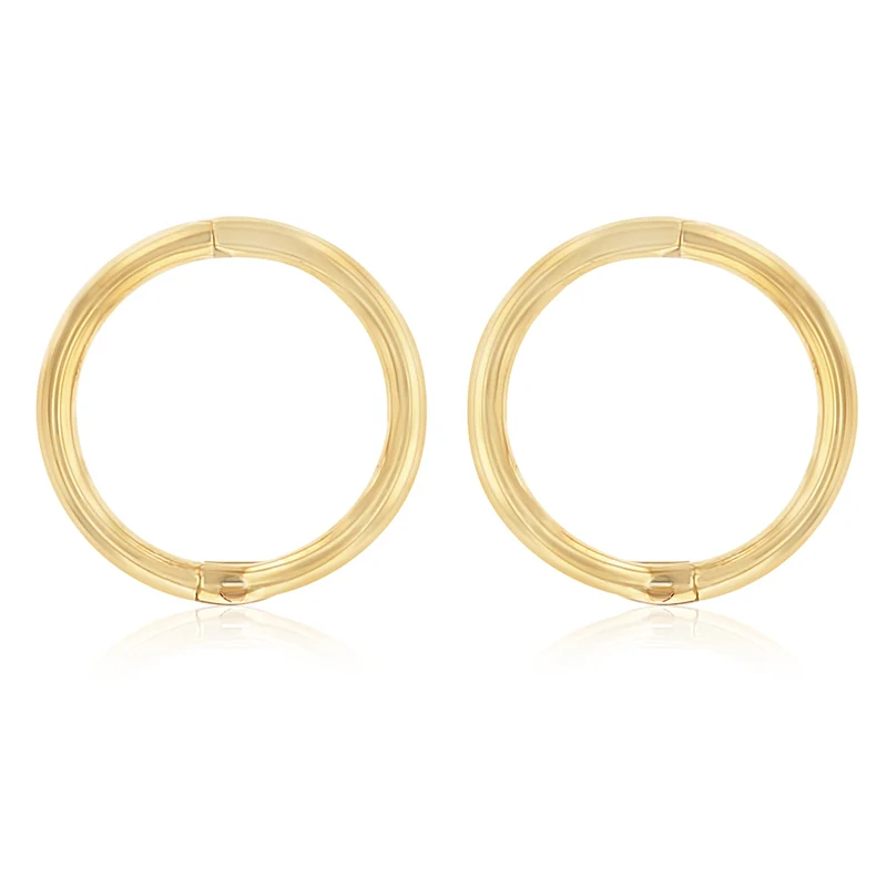 9ct Yellow Gold Plain 8mm Sleeper Earrings