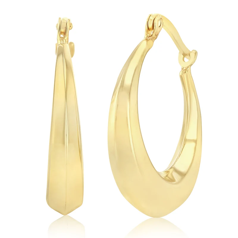 9ct Yellow Gold Silverfilled Creole Hoop Earrings