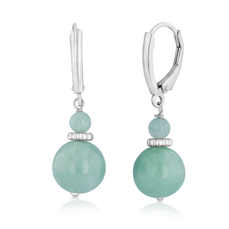 10mm Jade Earrings in Sterling Silver
