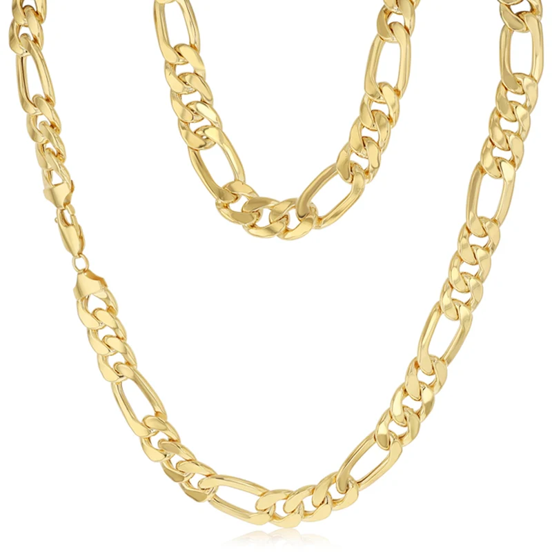 9ct Yellow Gold Silver Filled Figaro 50cm Chain