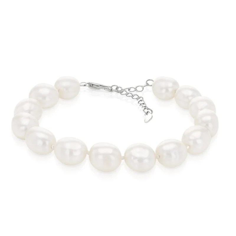 Freshwater Baroque White Pearl in Sterling Silver