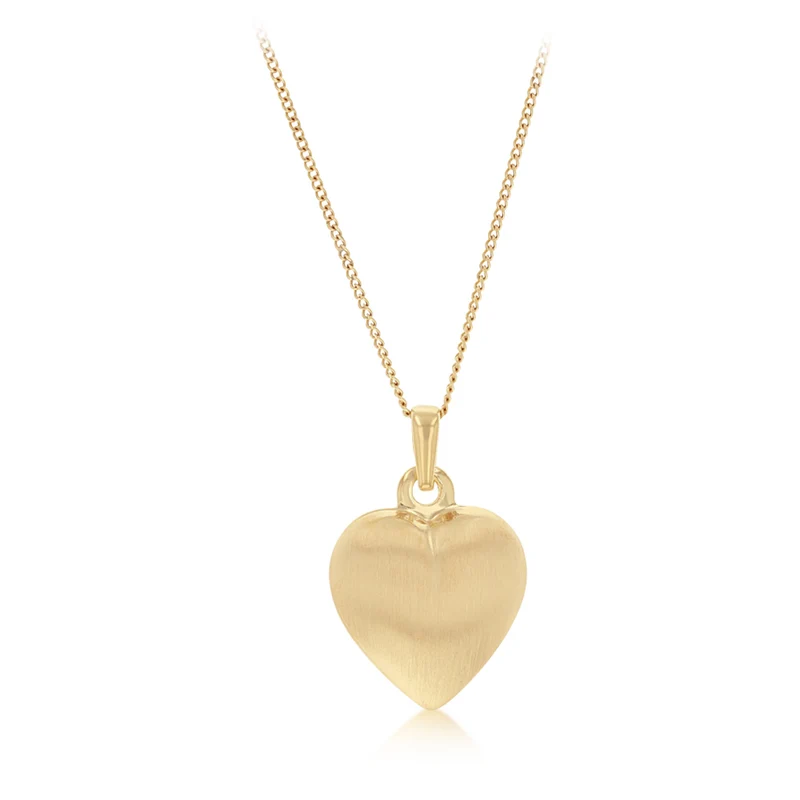 Gold Plated Sterling Silver Textured Heart Pendant