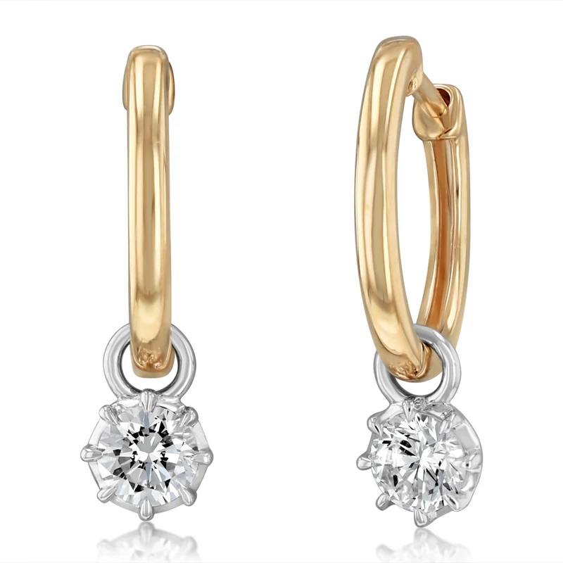 Luminesce Lab Grown 1/2 Carat Diamond Drop Earrings in 9ct Yellow Gold