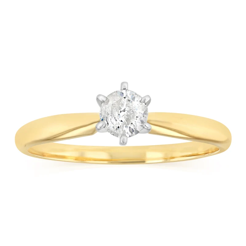 1/4 Carat Diamond Ring in 14ct Yellow Gold