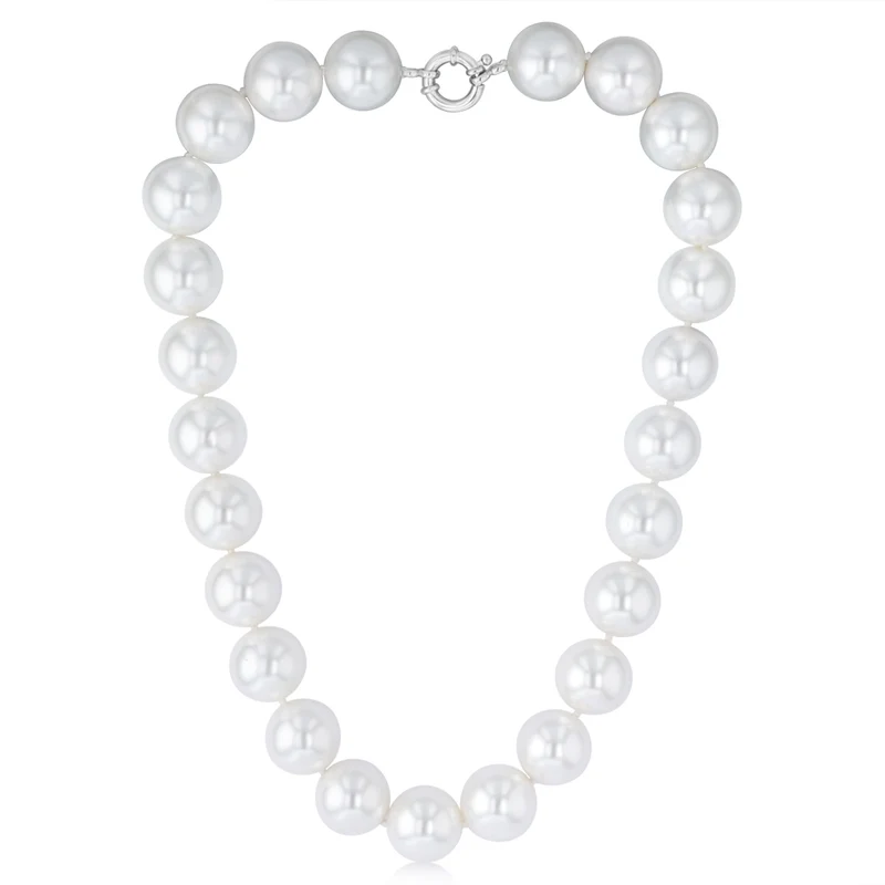 White Shell Pearl 45cm Necklace in Sterling Silver