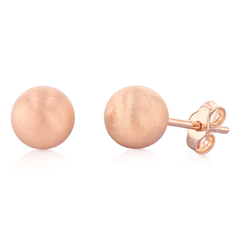 9ct Rose Gold 6mm Polished Ball Stud Earrings