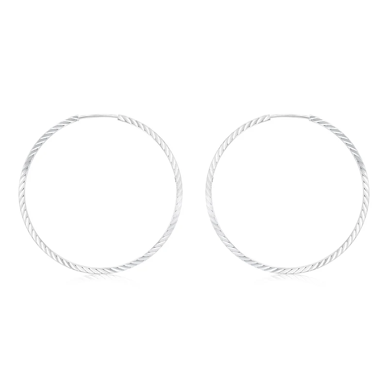 Sterling Silver Plain Hoop Earrings