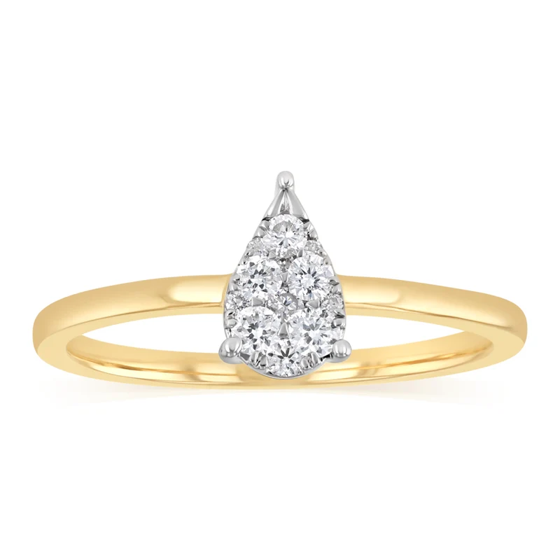 Luminesce Lab Grown 1/6 Carat Diamond Ring in 9ct Yellow Gold