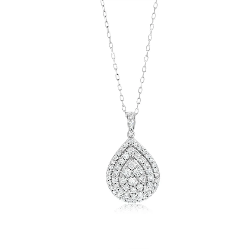 0.70 Carat Diamond Pendant in 10ct White Gold