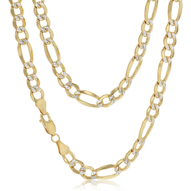 9ct Yellow Gold Silver Filled Figaro 60cm Chain