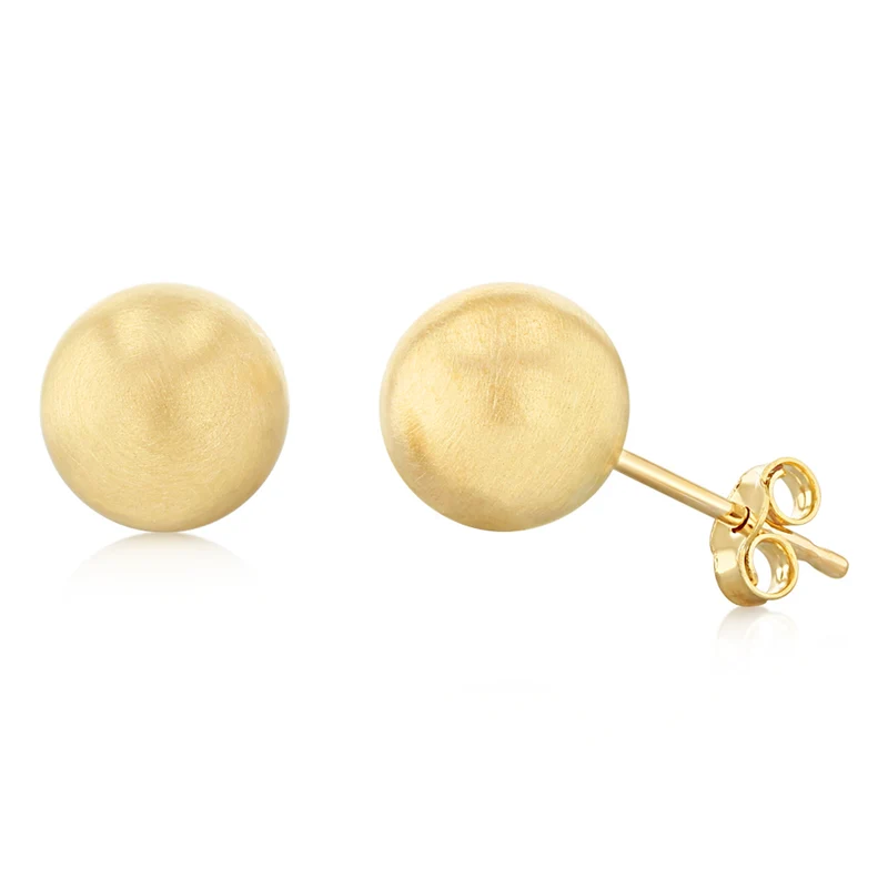 9ct Yellow Gold 8mm Polished Ball Stud Earrings