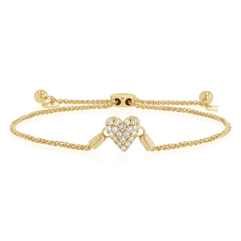 Luminesce Lab Grown 1/6 Carat Diamond Bolo Bracelet in Gold Plated Sterling Silver
