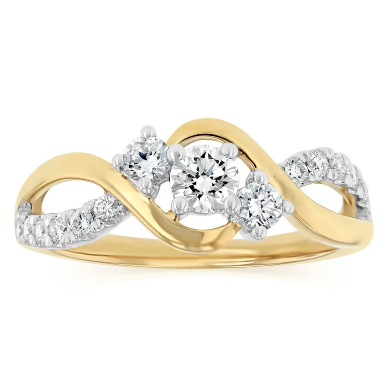 Luminesce Lab Grown 1/2 Carat Diamond Ring in 9ct Yellow Gold