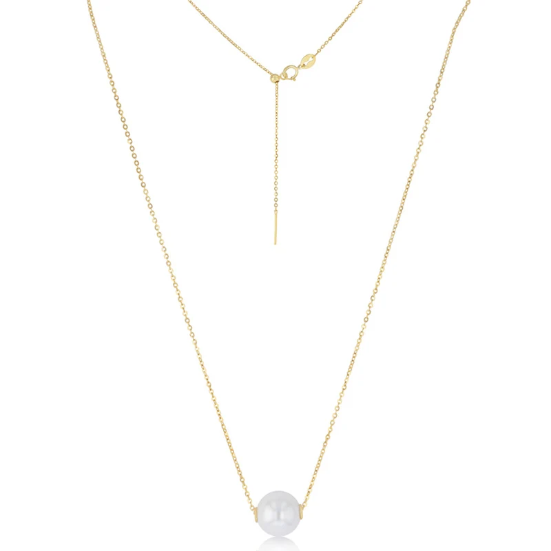Shell Pearl Necklace in Gold Plated Sterling Silver