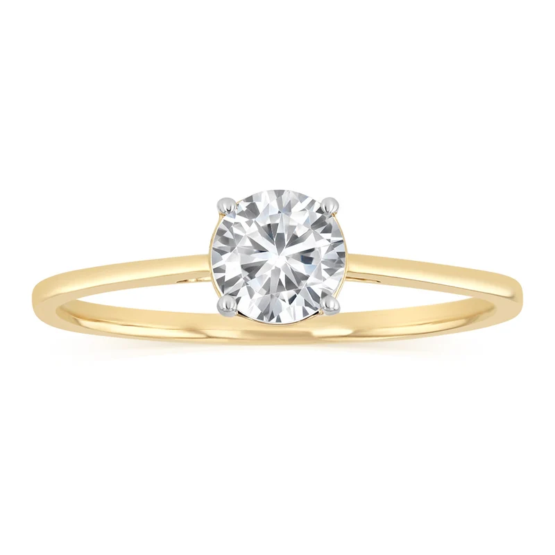 3/4 Carat Diamond Solitaire Ring in 9ct Yellow Gold