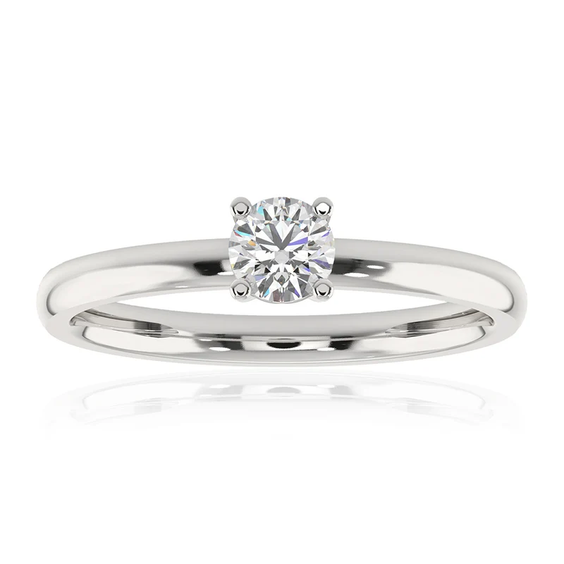 Luminesce Lab Grown 1/3 Carat Diamond Solitaire Ring in Sterling Silver