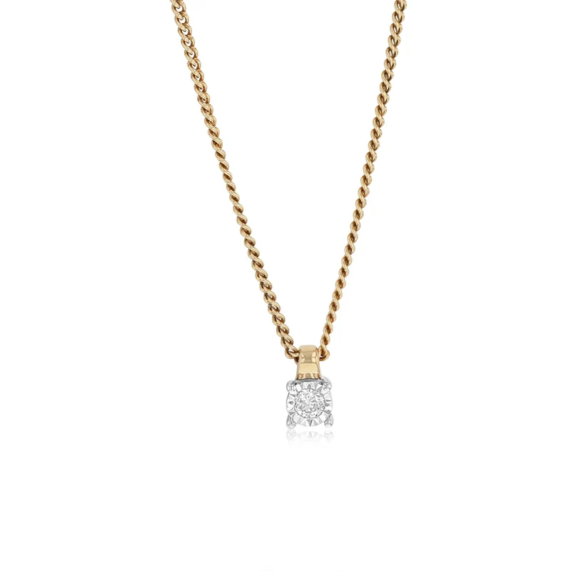 Diamond Pendant in 9ct Yellow Gold