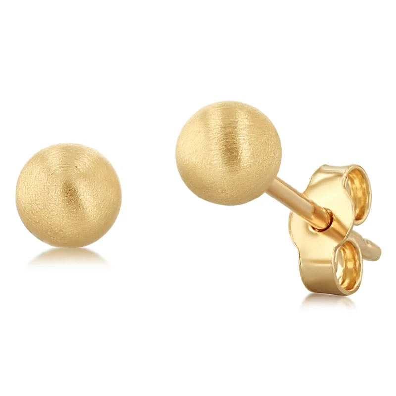 9ct Yellow Gold 4mm Polished Ball Stud Earrings