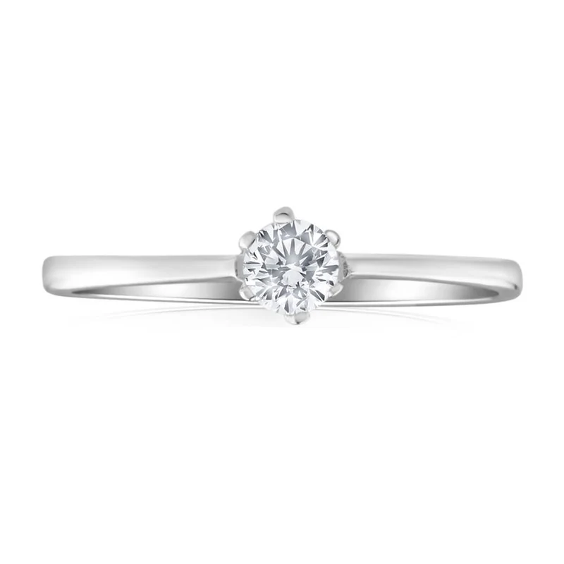 Sterling Silver Cubic Zirconia Claw Ring