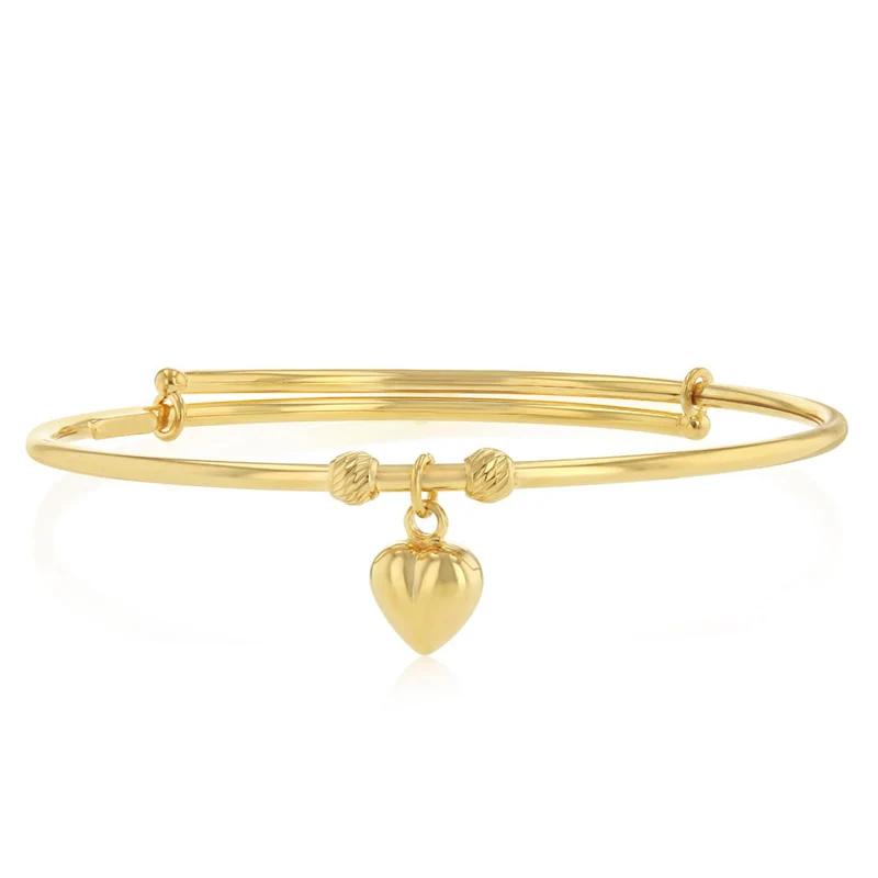 9ct Yellow Gold Silverfilled Heart Baby Bangle