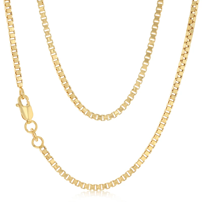 9ct Yellow Gold Diamond Cut Box 50cm Chain