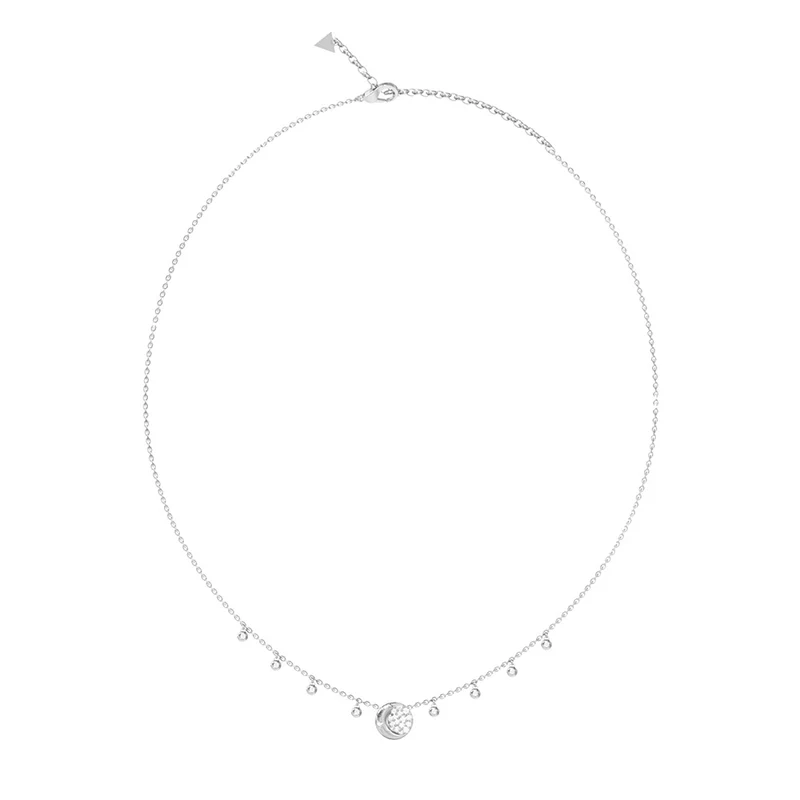 Guess Stainless Steel Aurora Pave Fringes Necklace
