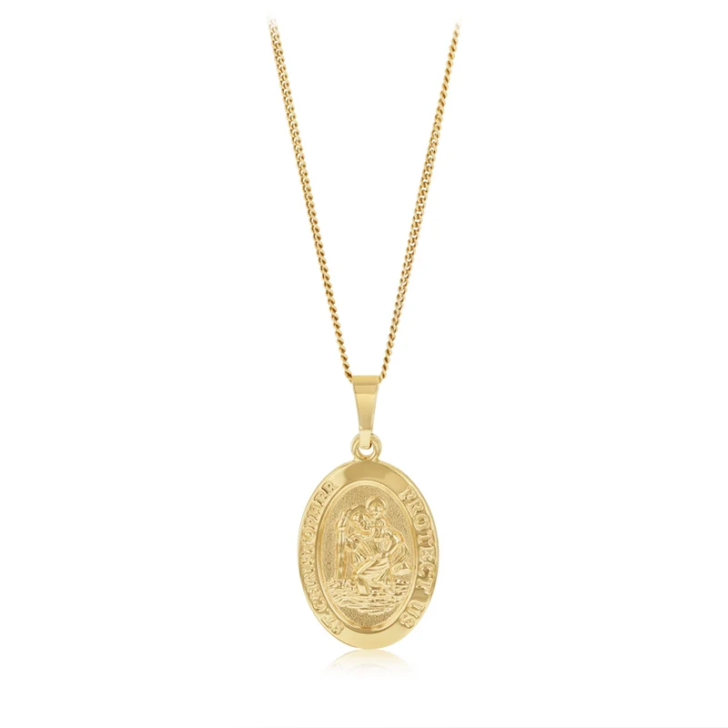 Oval Medallion Pendant in 9ct Yellow Gold