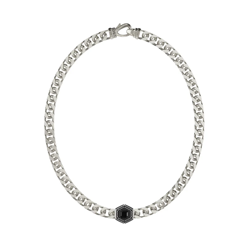 Guess Stainless Steel Crystals Exagon 21-inch Necklace
