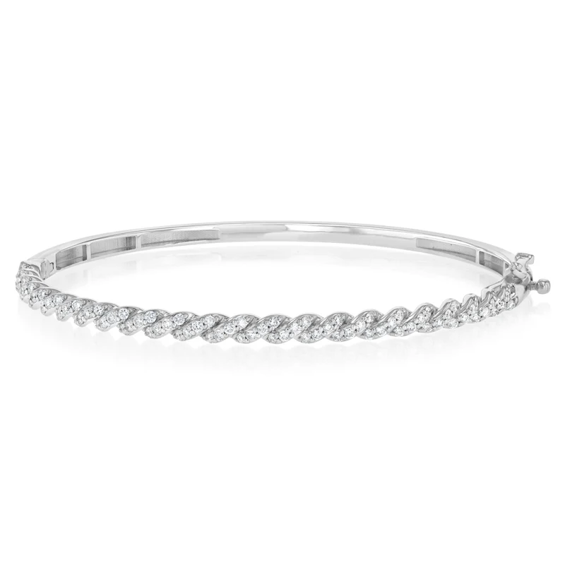 Luminesce Lab Grown 1 Carat Diamond Bangle in Sterling Silver