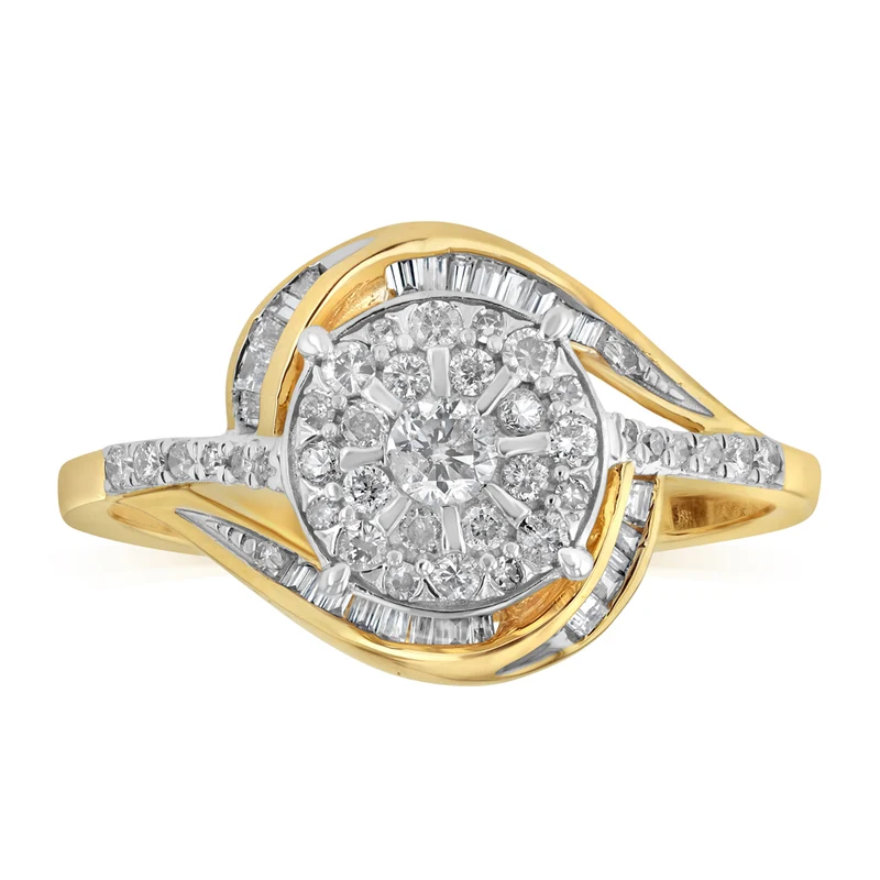 1/2 Carat Diamond Ring in 9ct Yellow Gold