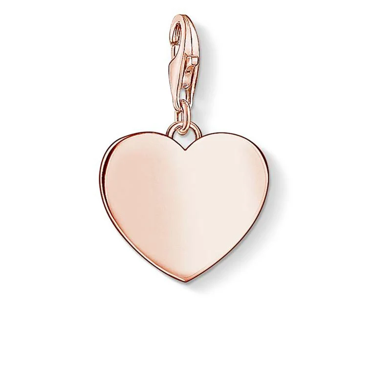 Rose gold Plated Sterling Silver Thomas Sabo Charm Club Engravable Heart
