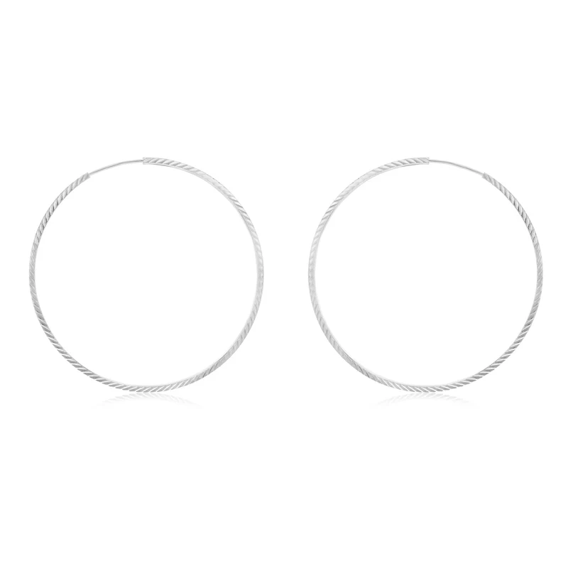 Sterling Silver Plain Hoop Earrings