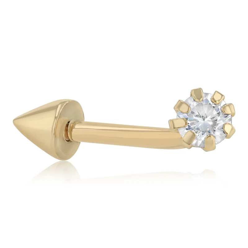 Cubic Zirconia Single Earring in 9ct Yellow Gold