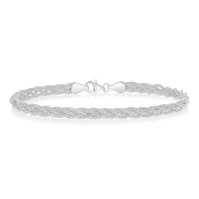 Sterling Silver Polished Mesh Bracelet