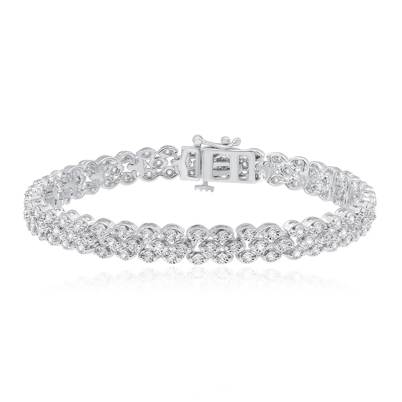 0.90 Carat Diamond Bracelet in Stirling Silver