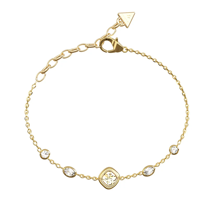 Guess Gold Plated Stainless Steel Crystals & 4G Bracelet
